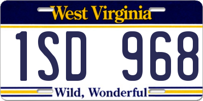 WV license plate 1SD968
