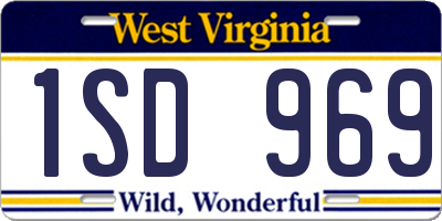 WV license plate 1SD969