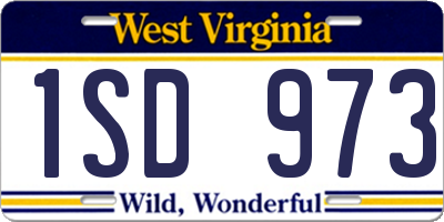 WV license plate 1SD973