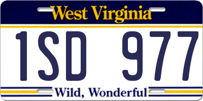 WV license plate 1SD977