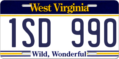 WV license plate 1SD990