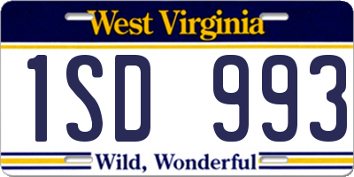 WV license plate 1SD993