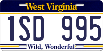 WV license plate 1SD995