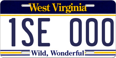 WV license plate 1SE000