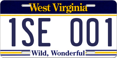 WV license plate 1SE001