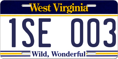WV license plate 1SE003