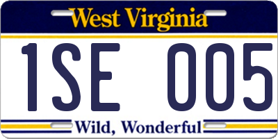 WV license plate 1SE005