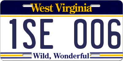 WV license plate 1SE006