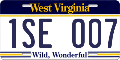 WV license plate 1SE007