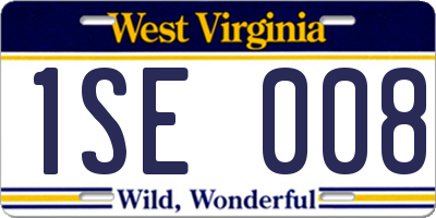 WV license plate 1SE008