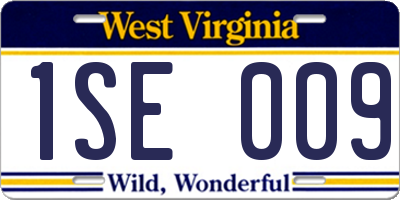 WV license plate 1SE009