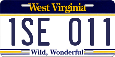 WV license plate 1SE011