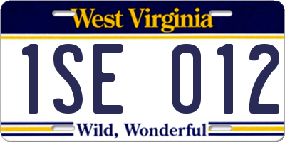 WV license plate 1SE012