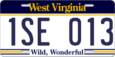 WV license plate 1SE013
