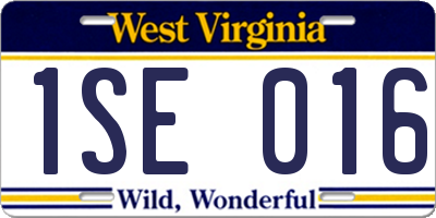 WV license plate 1SE016