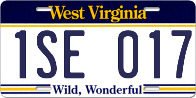 WV license plate 1SE017