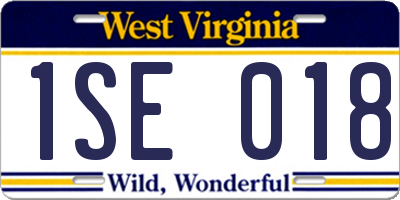 WV license plate 1SE018
