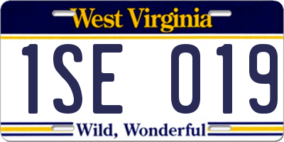 WV license plate 1SE019
