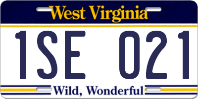 WV license plate 1SE021