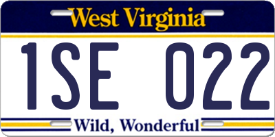 WV license plate 1SE022