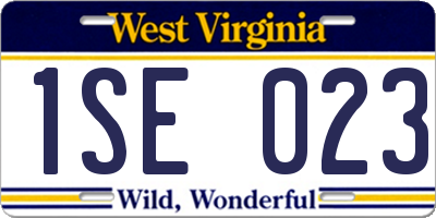 WV license plate 1SE023