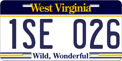 WV license plate 1SE026