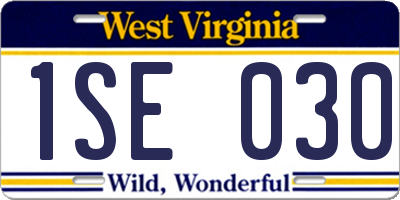 WV license plate 1SE030
