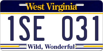 WV license plate 1SE031
