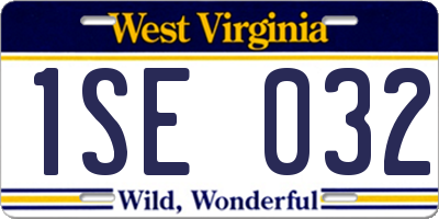 WV license plate 1SE032