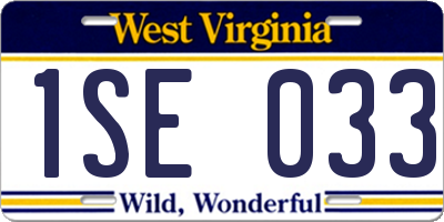 WV license plate 1SE033