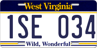 WV license plate 1SE034