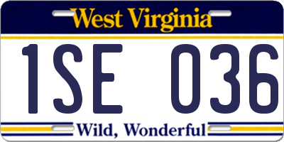 WV license plate 1SE036