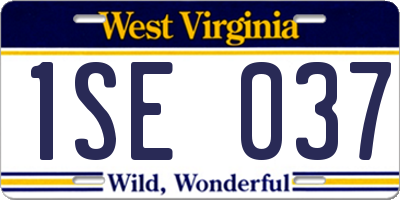 WV license plate 1SE037