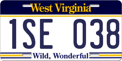 WV license plate 1SE038