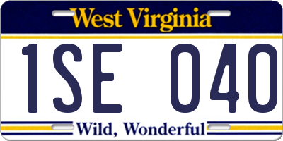 WV license plate 1SE040