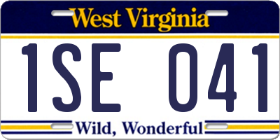WV license plate 1SE041
