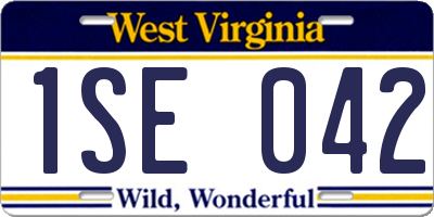 WV license plate 1SE042
