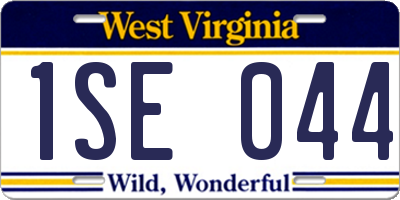 WV license plate 1SE044