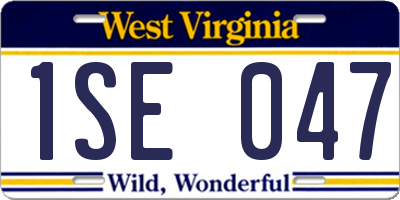 WV license plate 1SE047