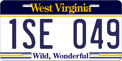 WV license plate 1SE049