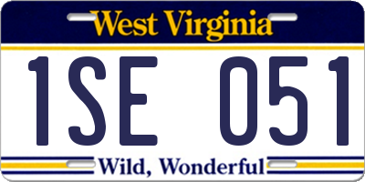 WV license plate 1SE051
