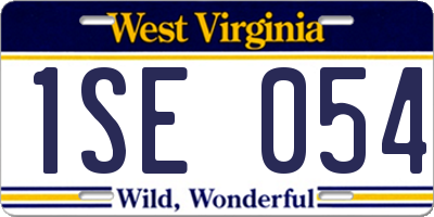 WV license plate 1SE054