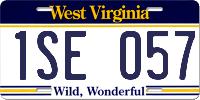 WV license plate 1SE057