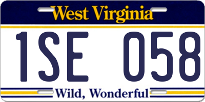 WV license plate 1SE058