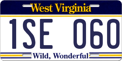 WV license plate 1SE060