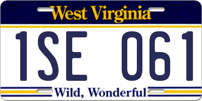 WV license plate 1SE061