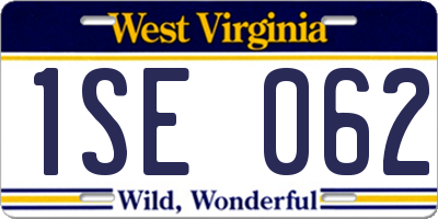 WV license plate 1SE062
