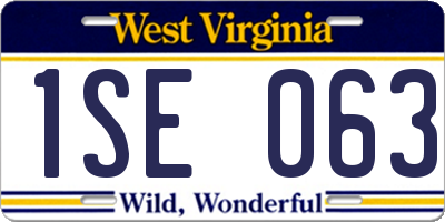 WV license plate 1SE063