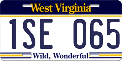 WV license plate 1SE065