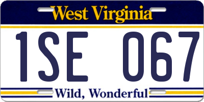 WV license plate 1SE067